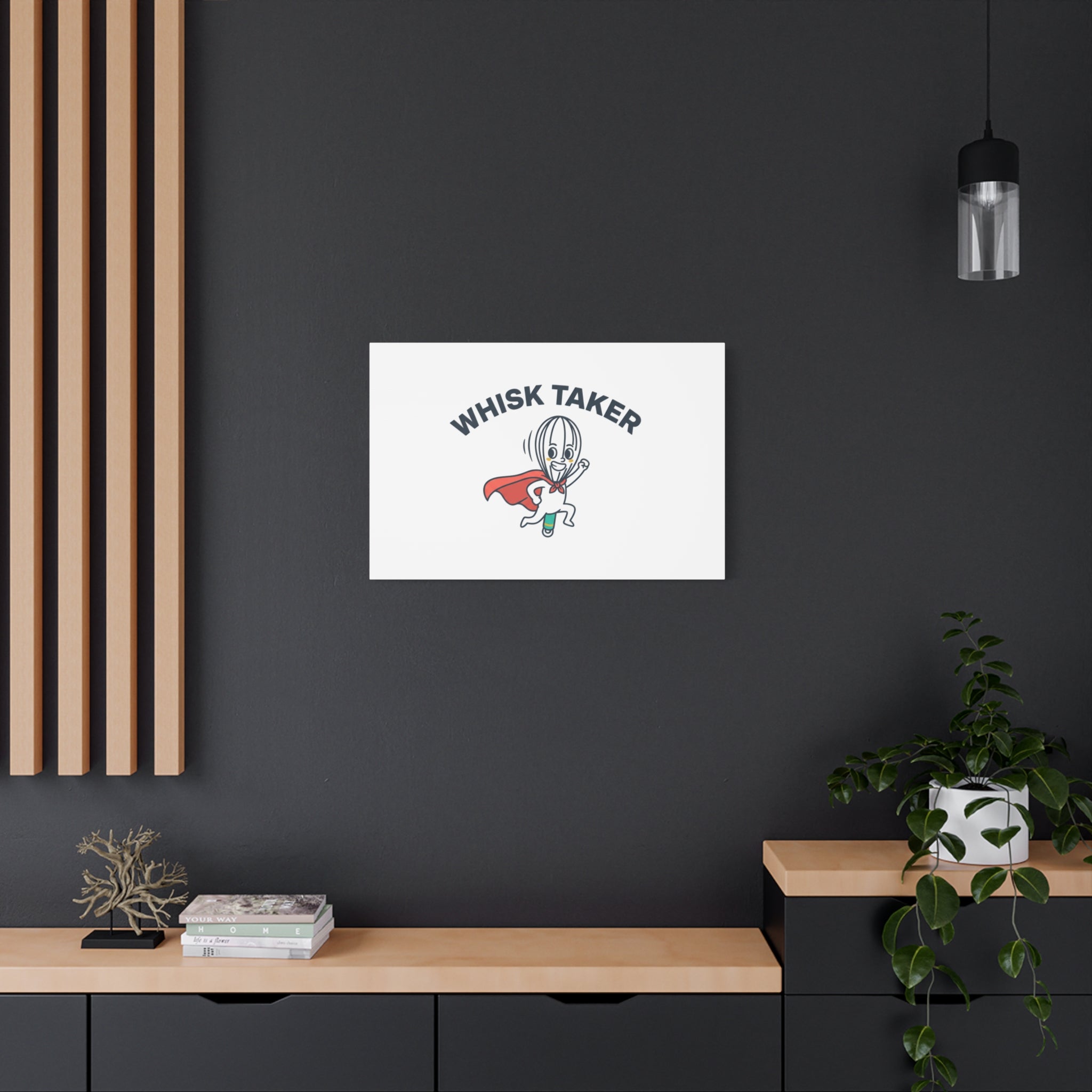 Whisk Taker Canvas, Stretched | Kitchen Pun Minimalism, cooking humor