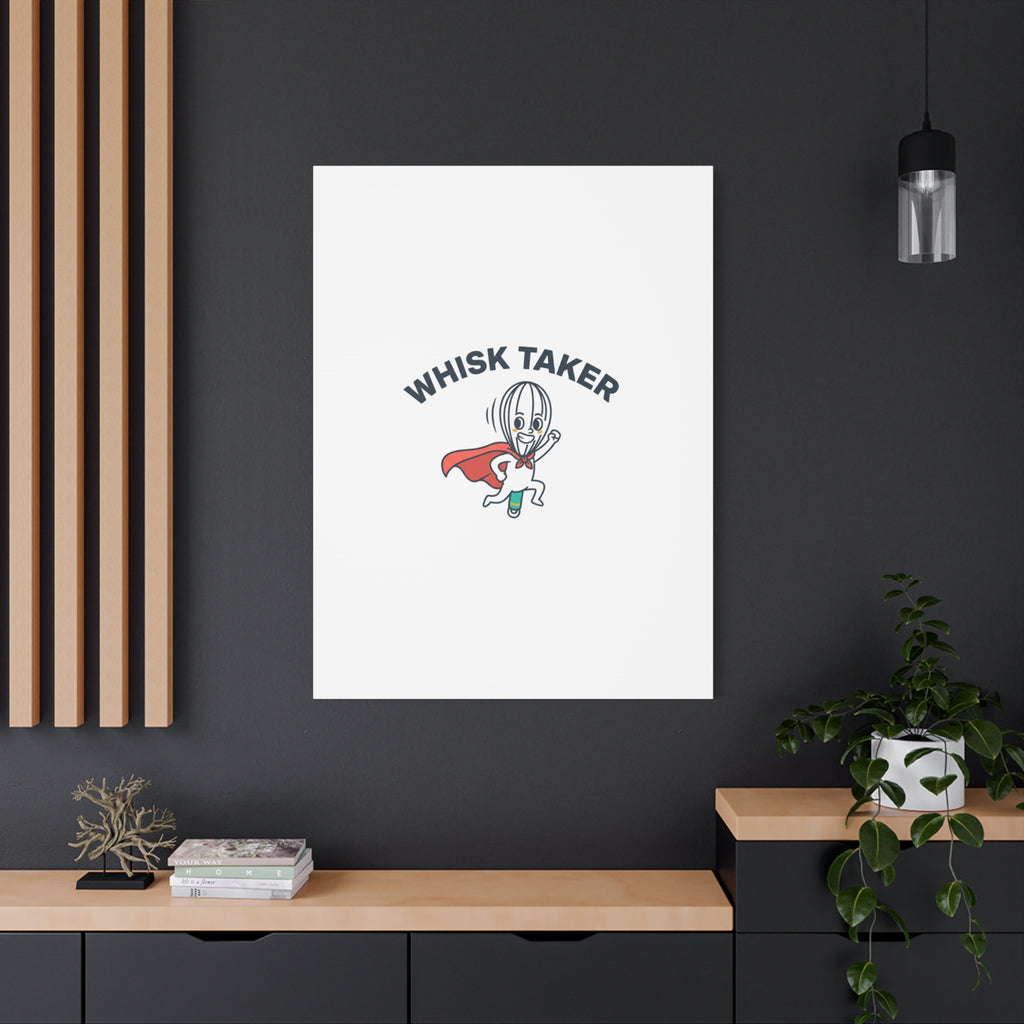 Whisk Taker Canvas, Stretched | Kitchen Pun Minimalism, cooking humor