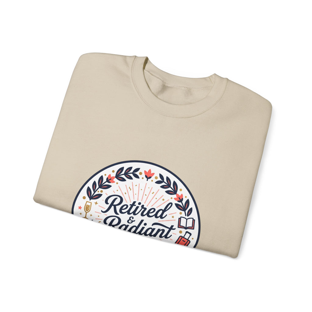 Retired & Radiant Crewneck Sweatshirt, retirement gifts for women | personalized retired 2026