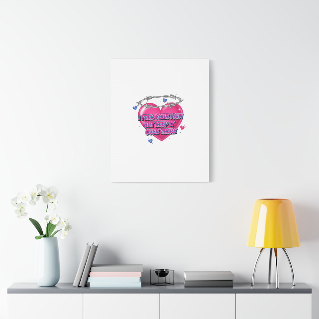 Snarky Neon Heart Airbrush Canvas | Softcore Hater, Y2K nostalgia