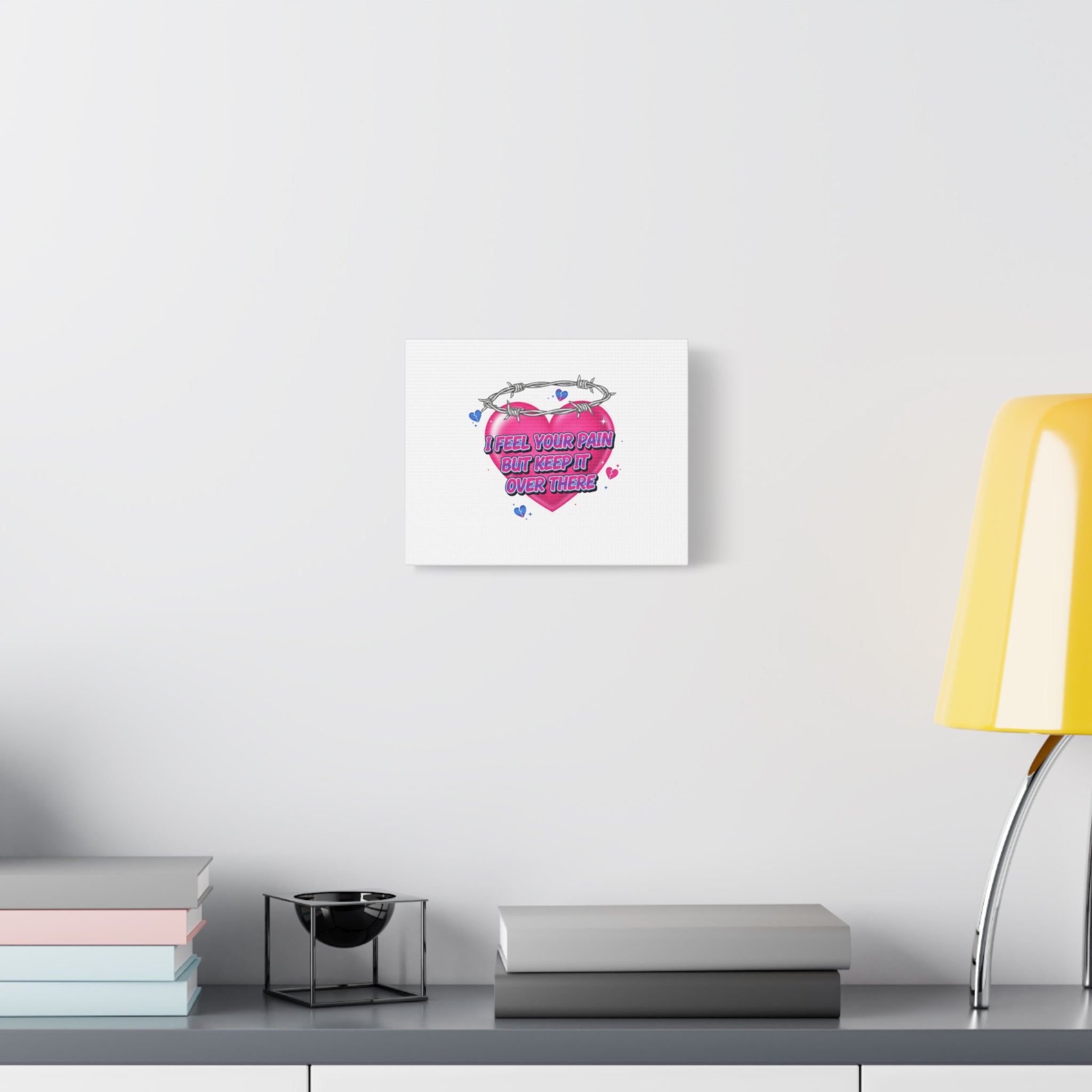 Snarky Neon Heart Airbrush Canvas | Softcore Hater, Y2K nostalgia