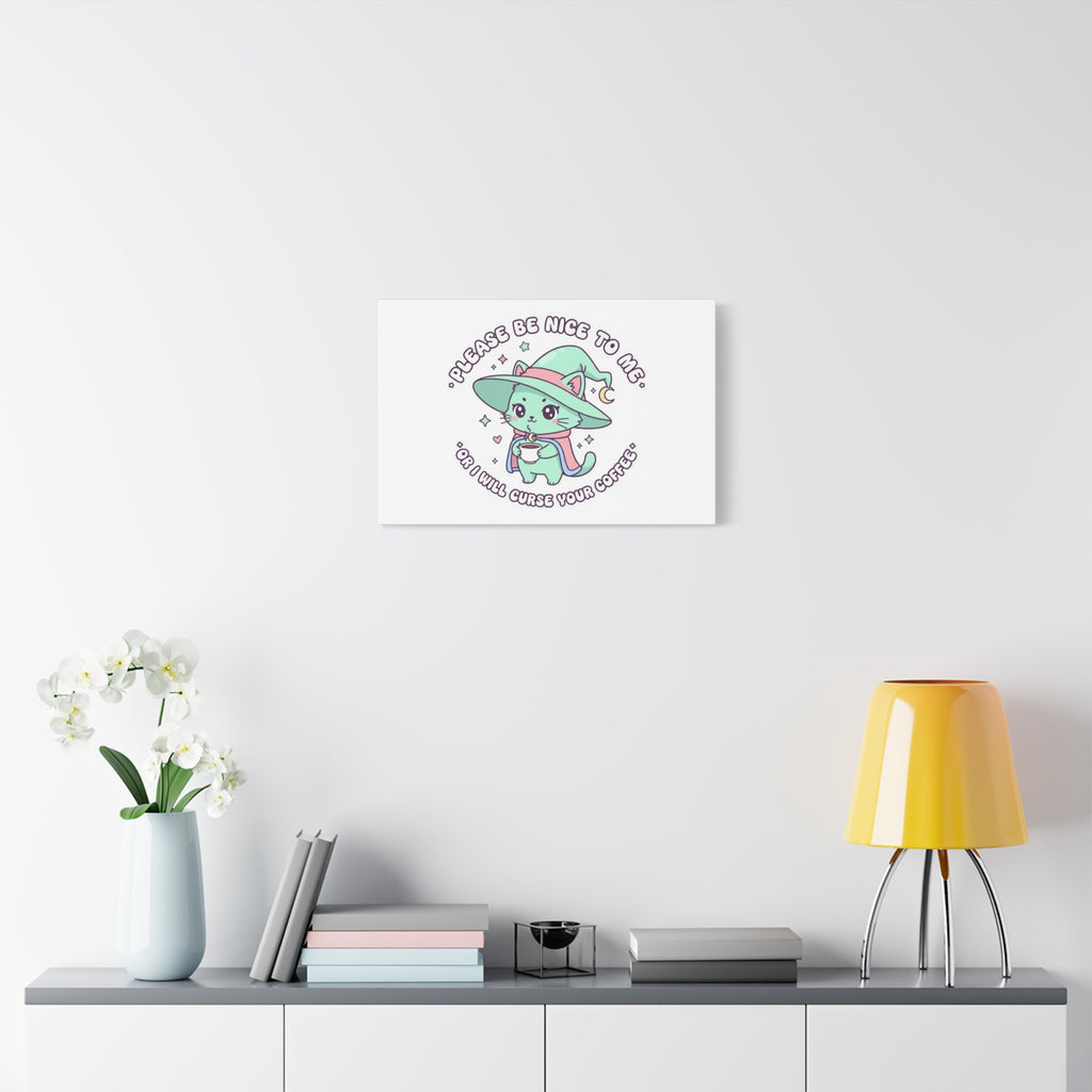 Please Be Nice To Me Canvas | Soft Threat kawaii menacing art