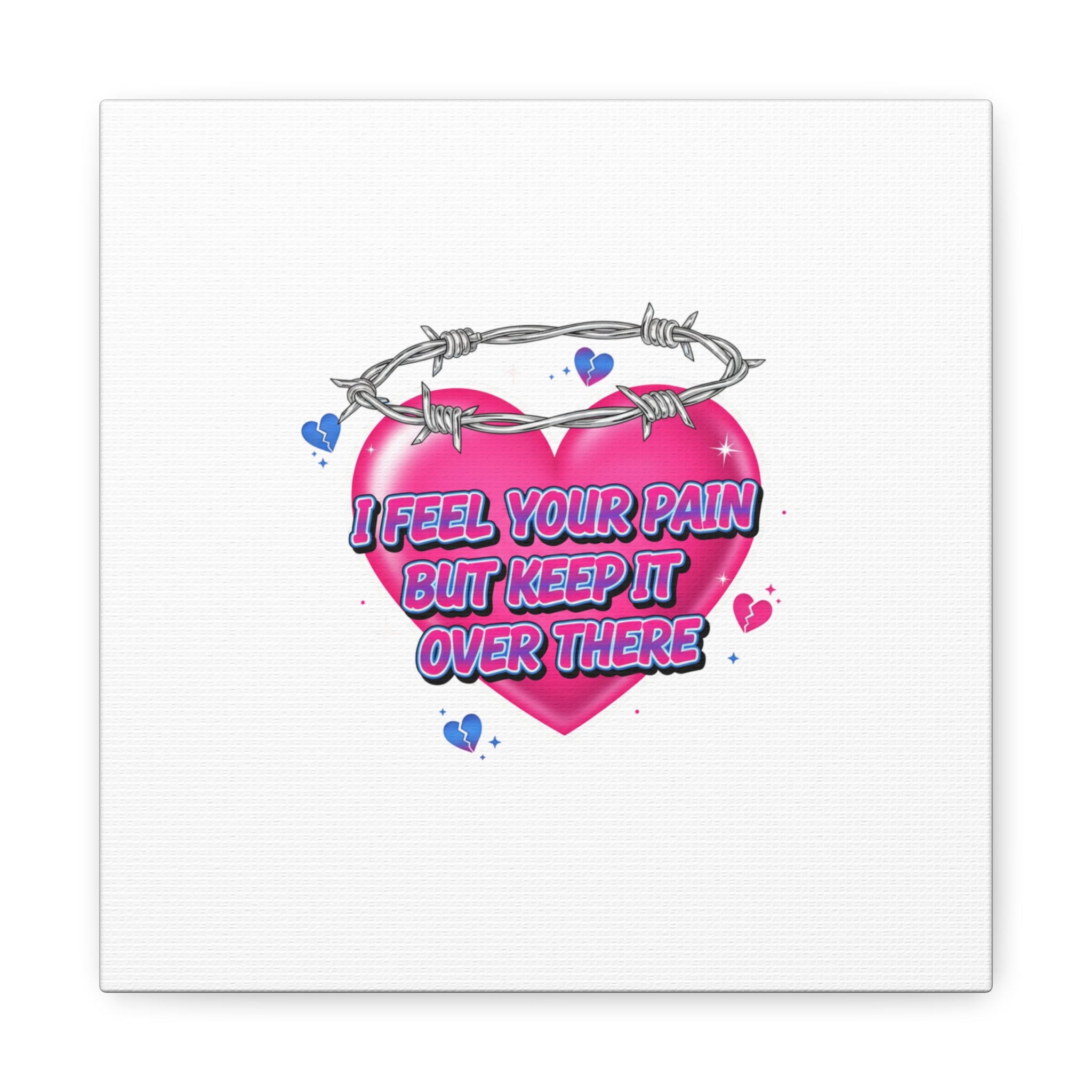 Snarky Neon Heart Airbrush Canvas | Softcore Hater, Y2K nostalgia