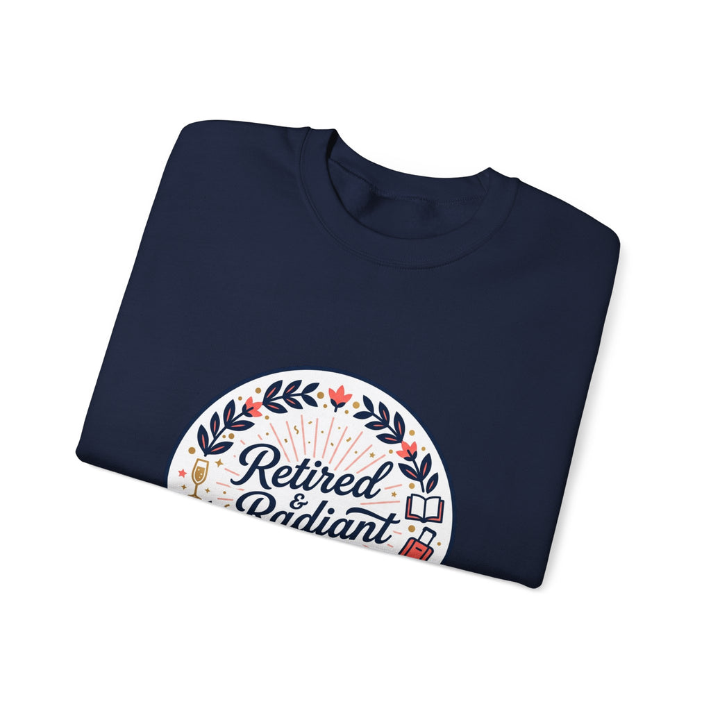 Retired & Radiant Crewneck Sweatshirt, retirement gifts for women | personalized retired 2026