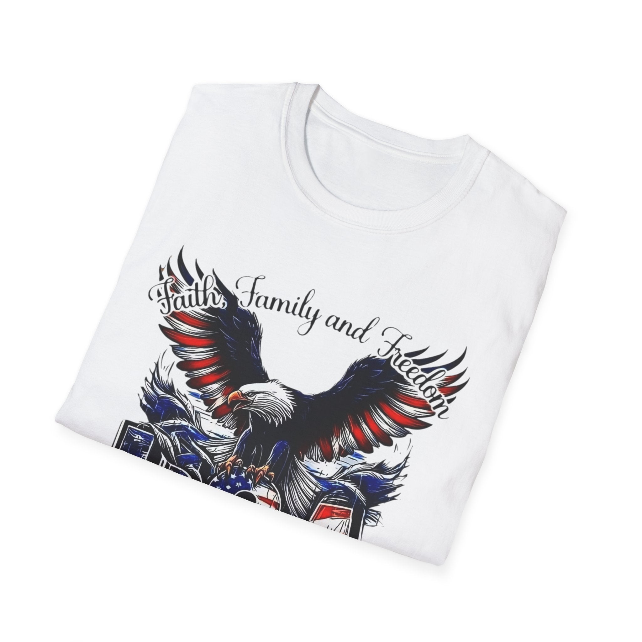 USA Eagle T-Shirt — Patriotic Bald Eagle with American Flag Text