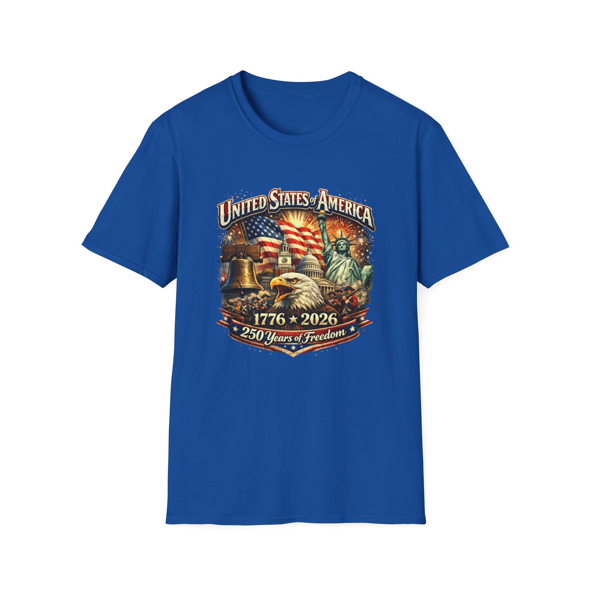 United States of America 250 Graphic T-Shirt — Patriotic 1776–2026 Liberty Design