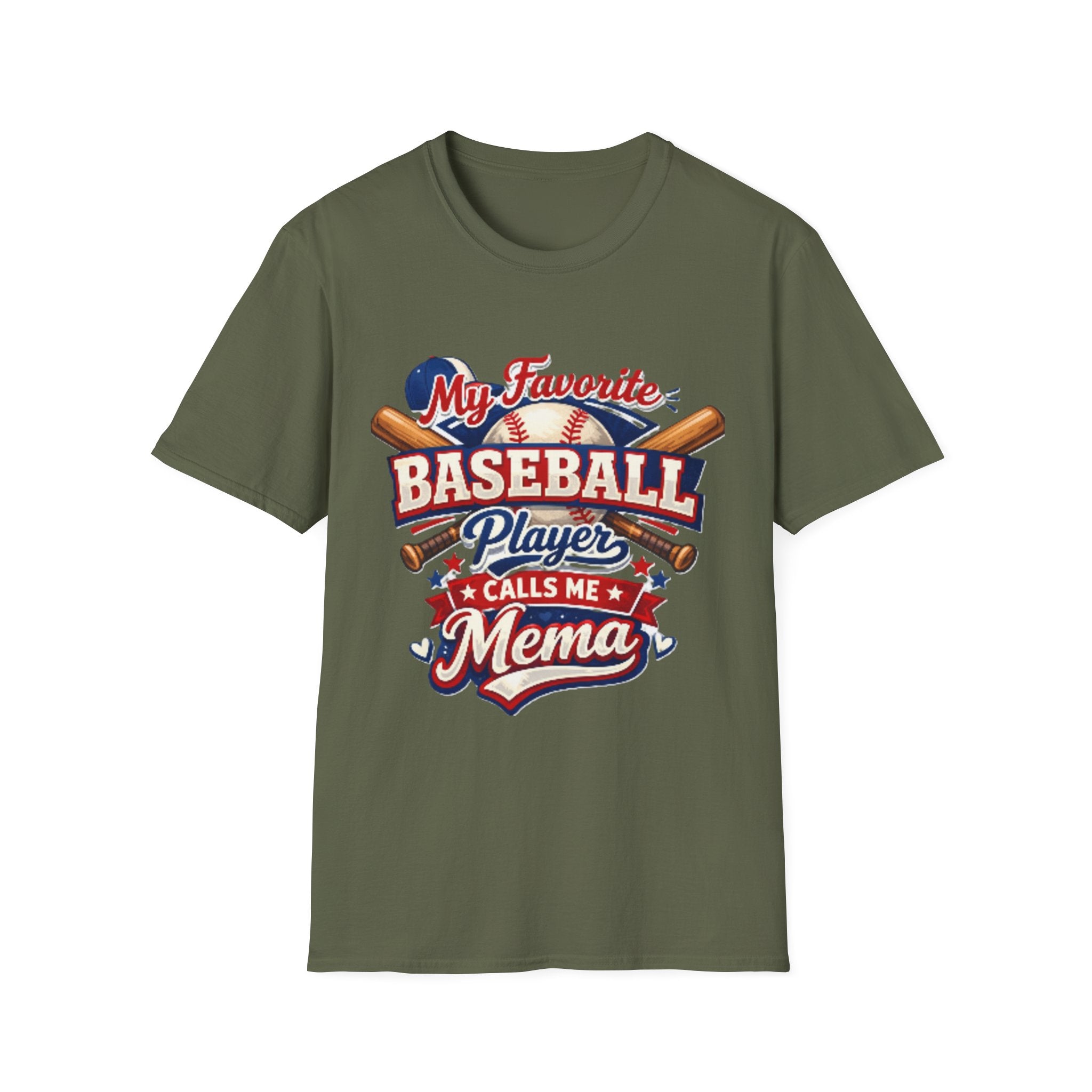 Baseball Mama T-Shirt — “My Favorite Baseball Player Calls Me Mama” Graphic Shirt