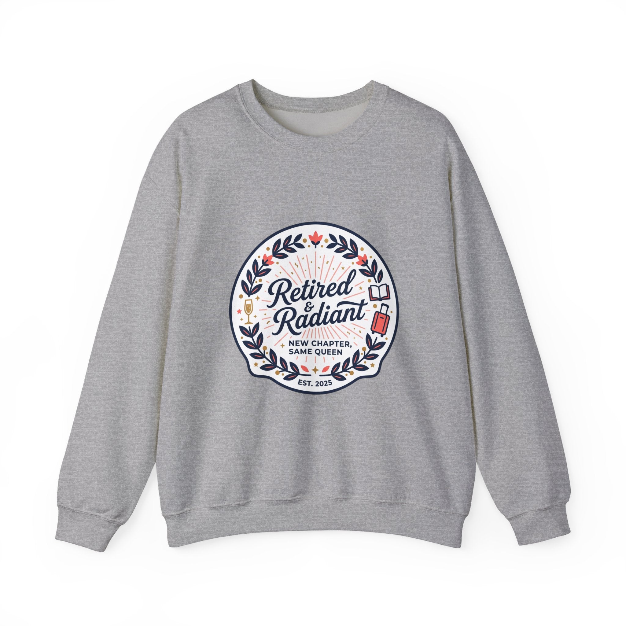 Retired & Radiant Crewneck Sweatshirt, retirement gifts for women | personalized retired 2026