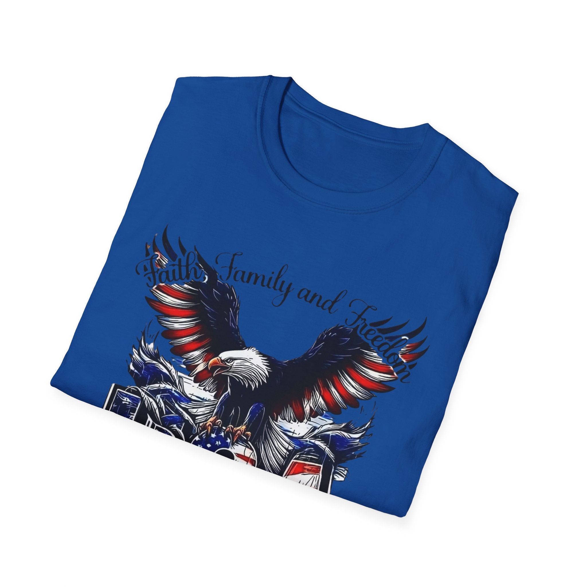 USA Eagle T-Shirt — Patriotic Bald Eagle with American Flag Text
