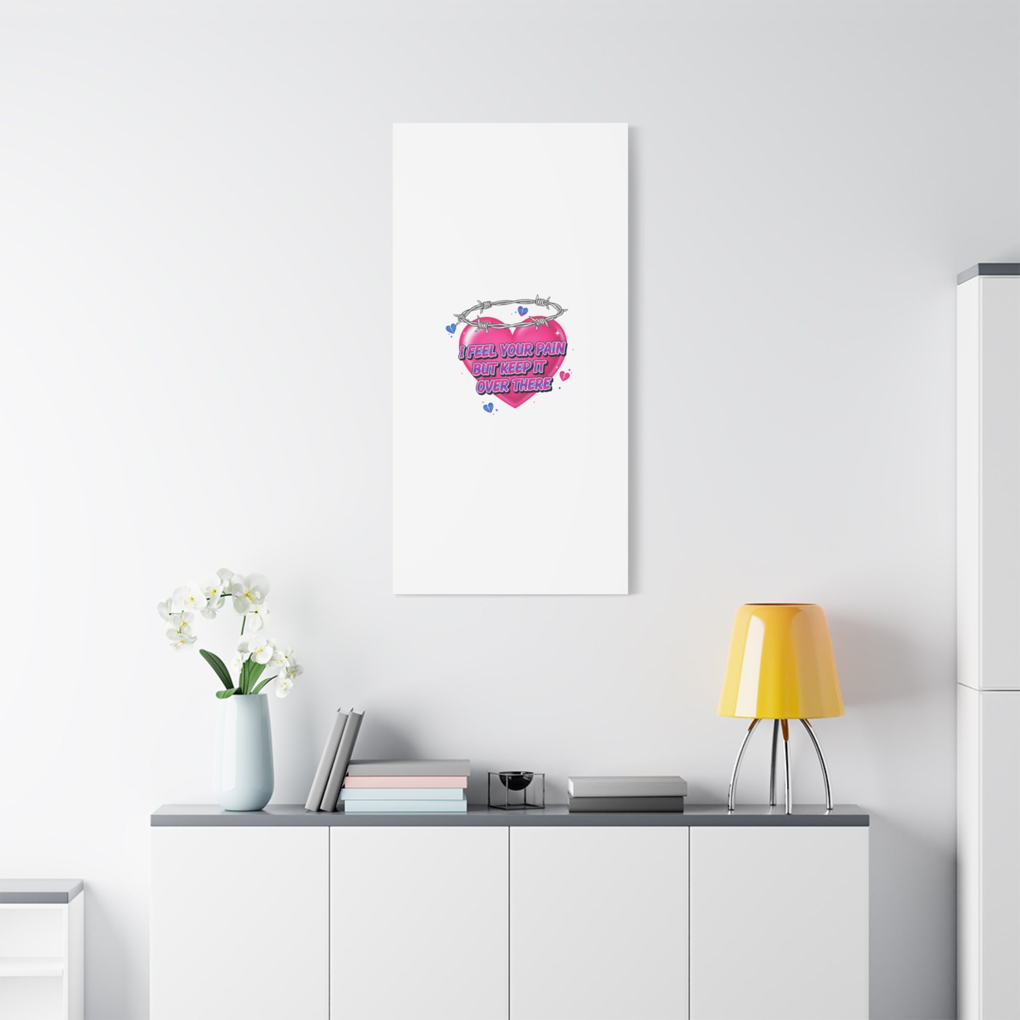 Snarky Neon Heart Airbrush Canvas | Softcore Hater, Y2K nostalgia