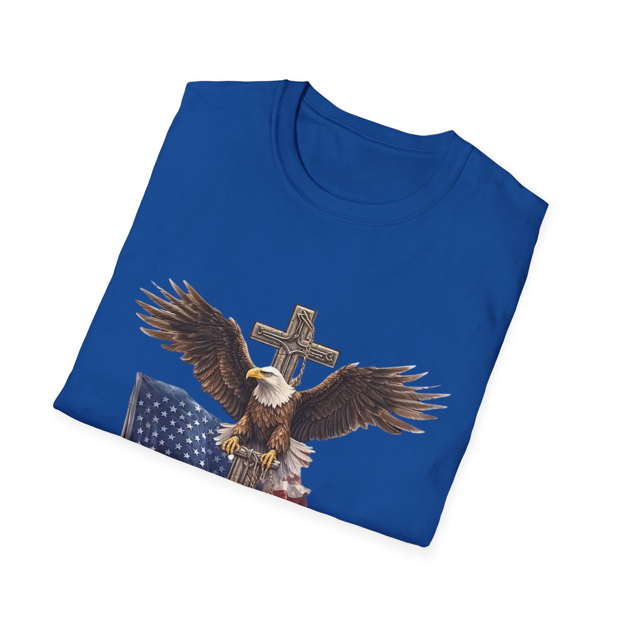 Patriotic Eagle Cross T-Shirt — American Flag Christian Tee