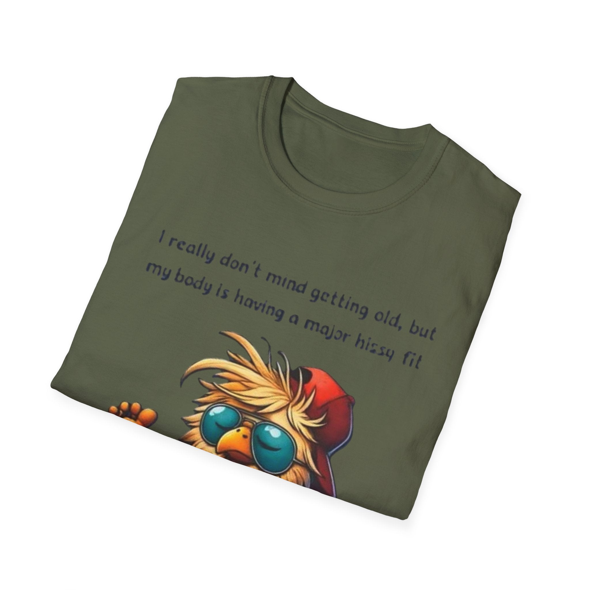 Funny Retirement T-Shirt — "I Really Don't Mind Getting Old, My Body Is Having a Major Hissy Fit"
