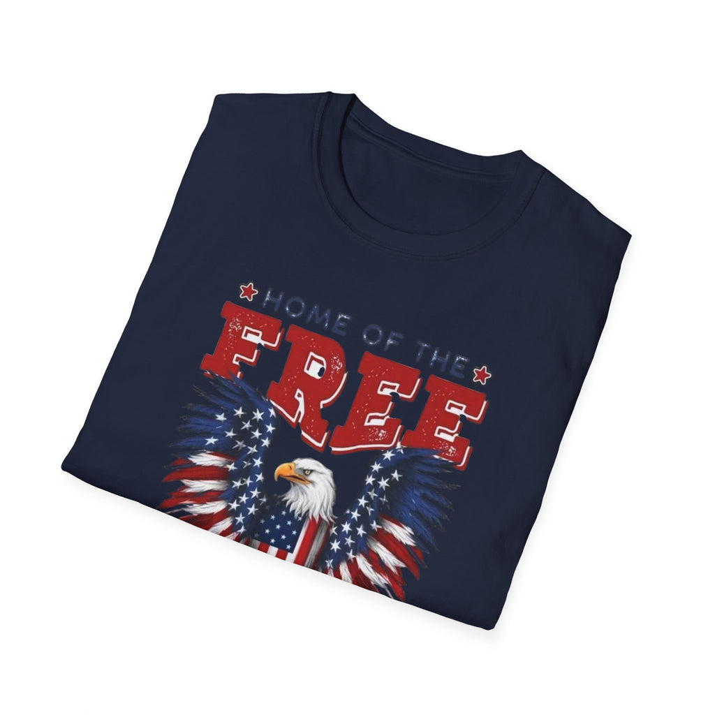 Patriotic Eagle T-Shirt — "Home of the Free Because of the Brave"