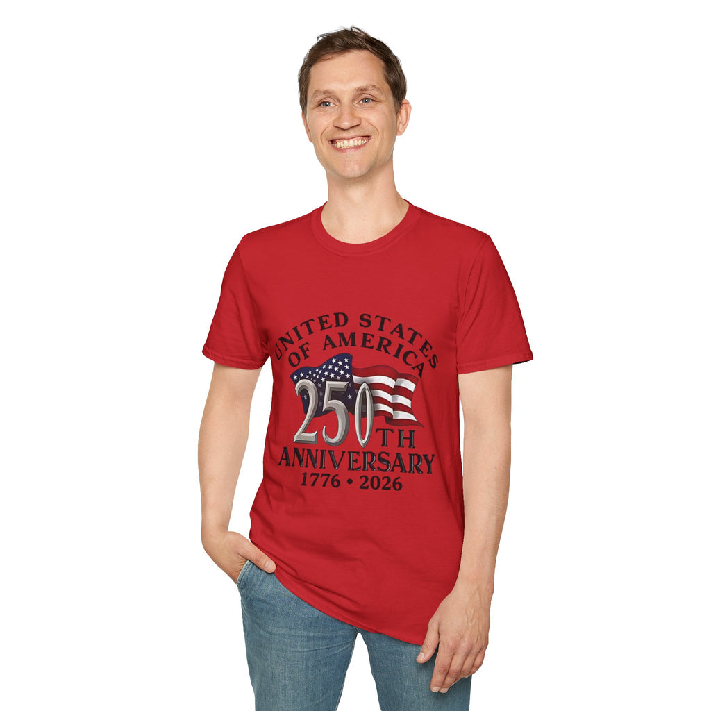 250th Anniversary T-Shirt — United States of America 1776–2026 Flag Tee