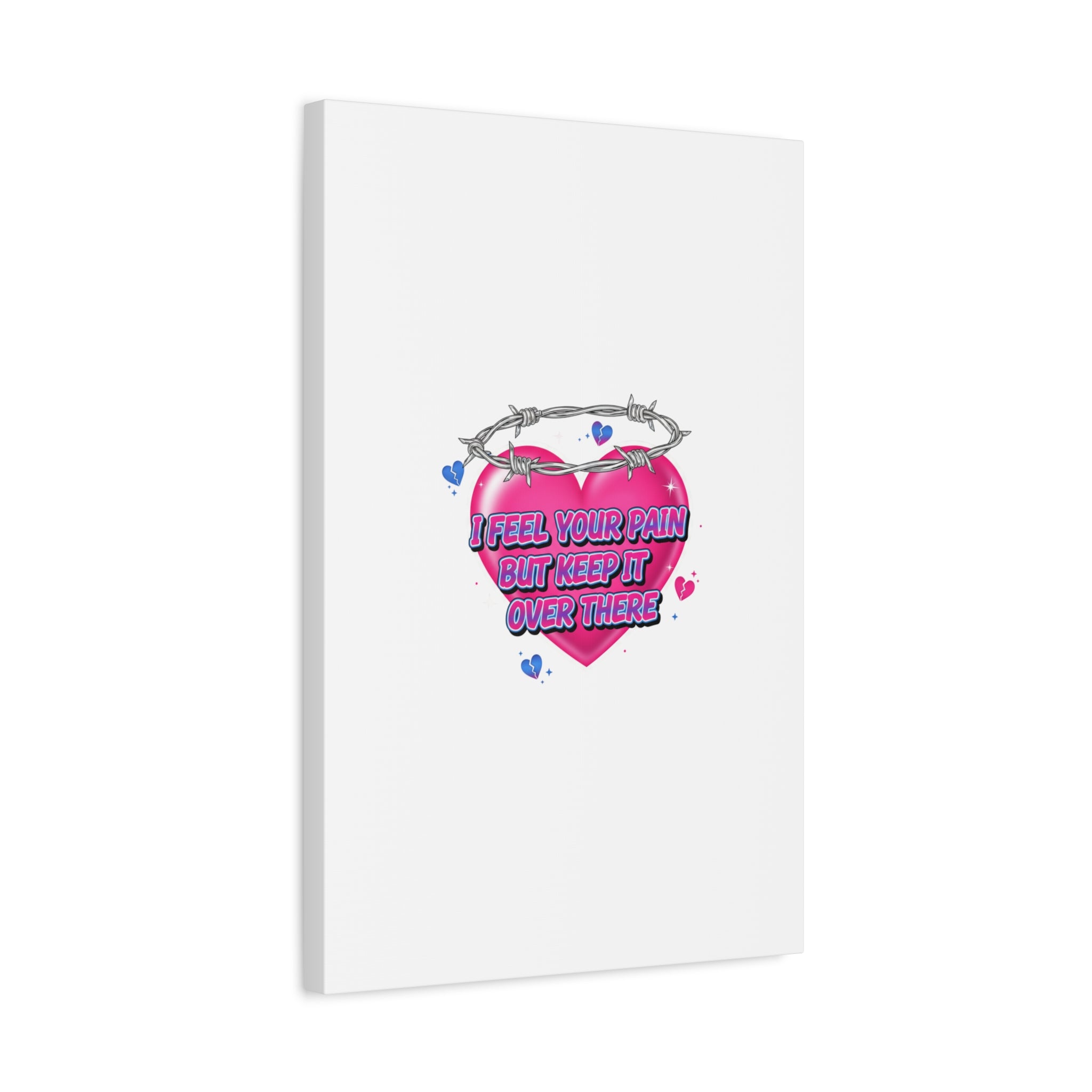 Snarky Neon Heart Airbrush Canvas | Softcore Hater, Y2K nostalgia