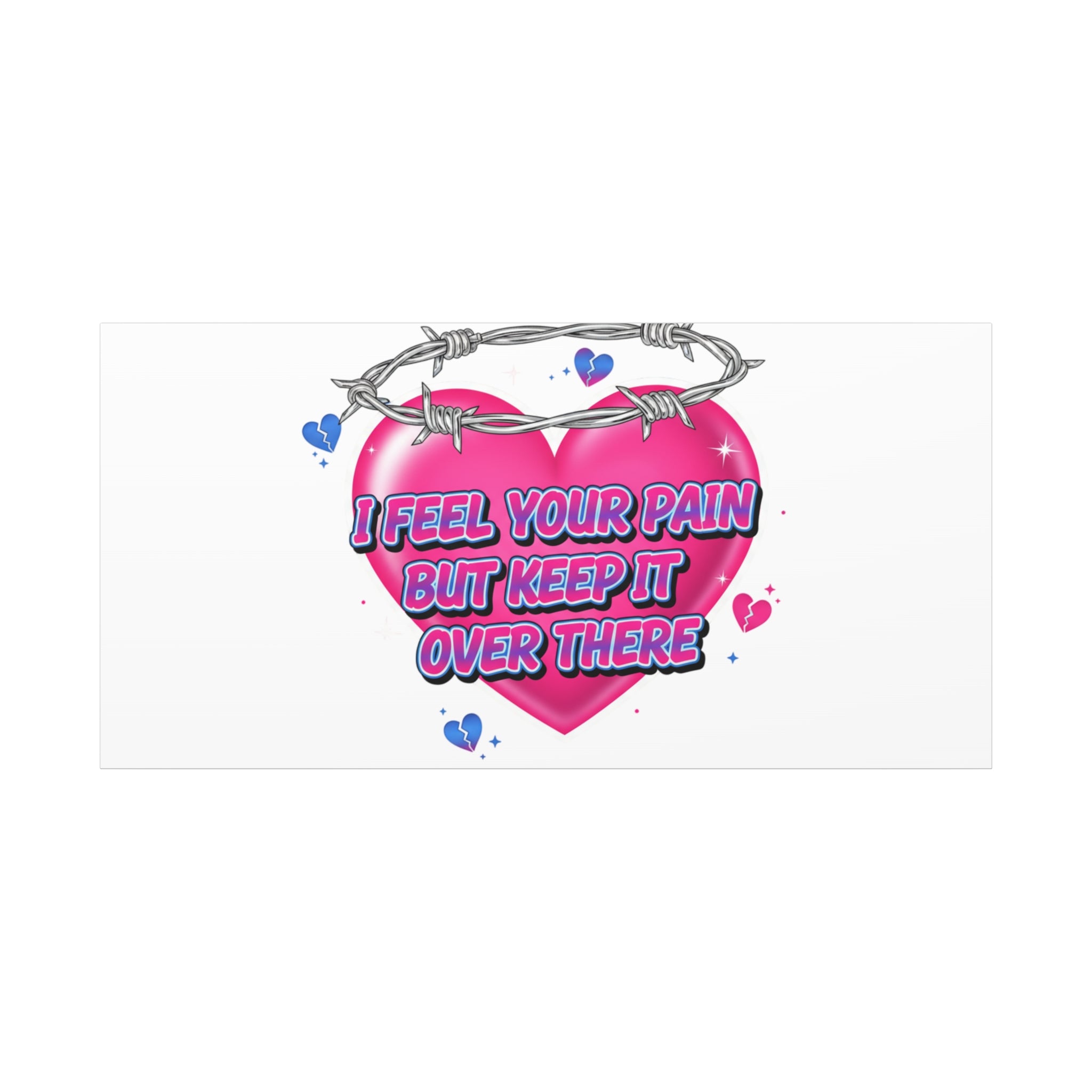 Snarky Neon Heart Airbrush Canvas | Softcore Hater, Y2K nostalgia