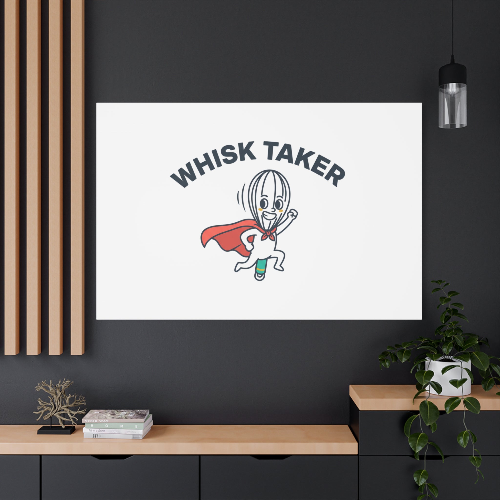 Whisk Taker Canvas, Stretched | Kitchen Pun Minimalism, cooking humor