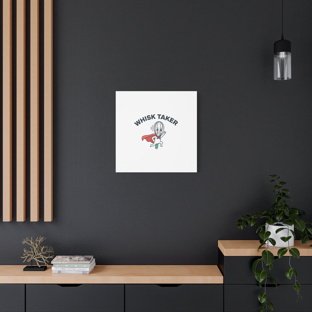 Whisk Taker Canvas, Stretched | Kitchen Pun Minimalism, cooking humor
