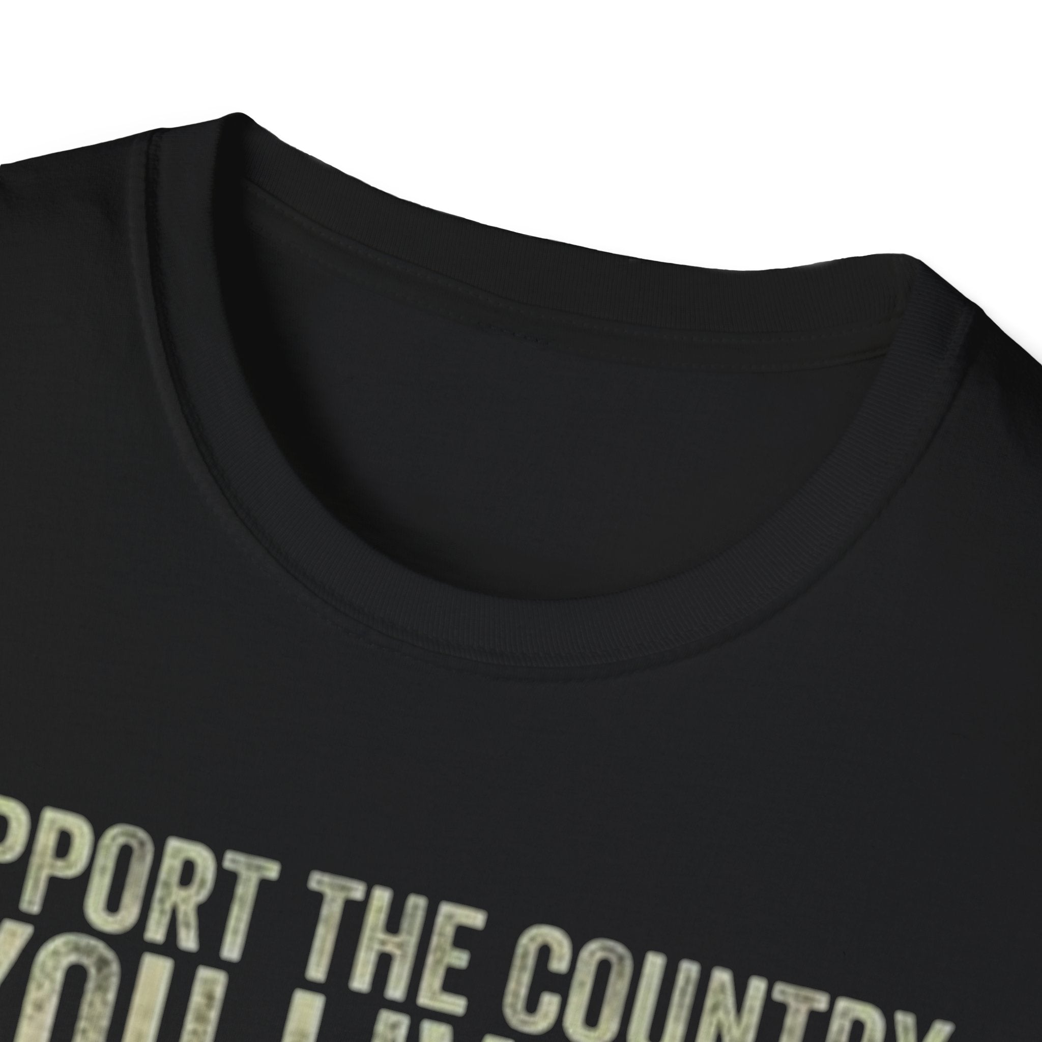 Patriotic T-Shirt – "Support the Country You Live In or Live in the Country You Support" Vintage American Flag