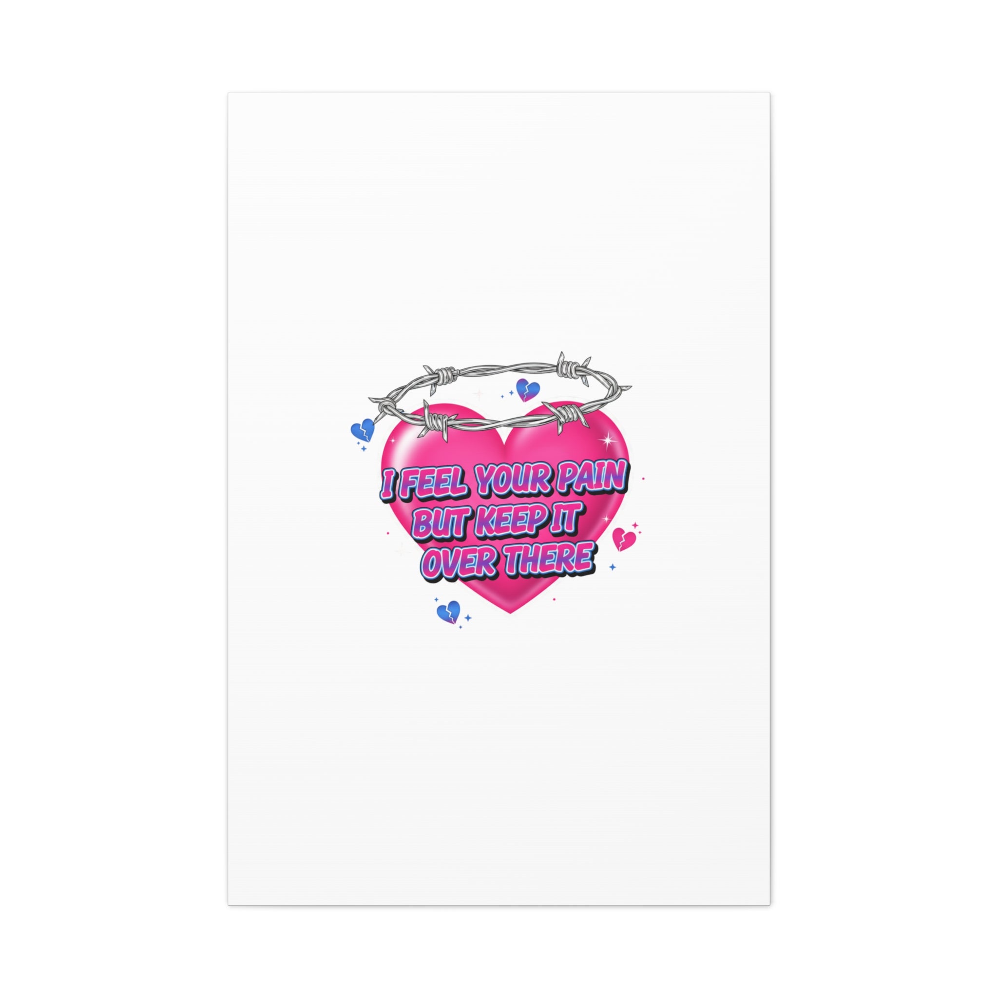 Snarky Neon Heart Airbrush Canvas | Softcore Hater, Y2K nostalgia
