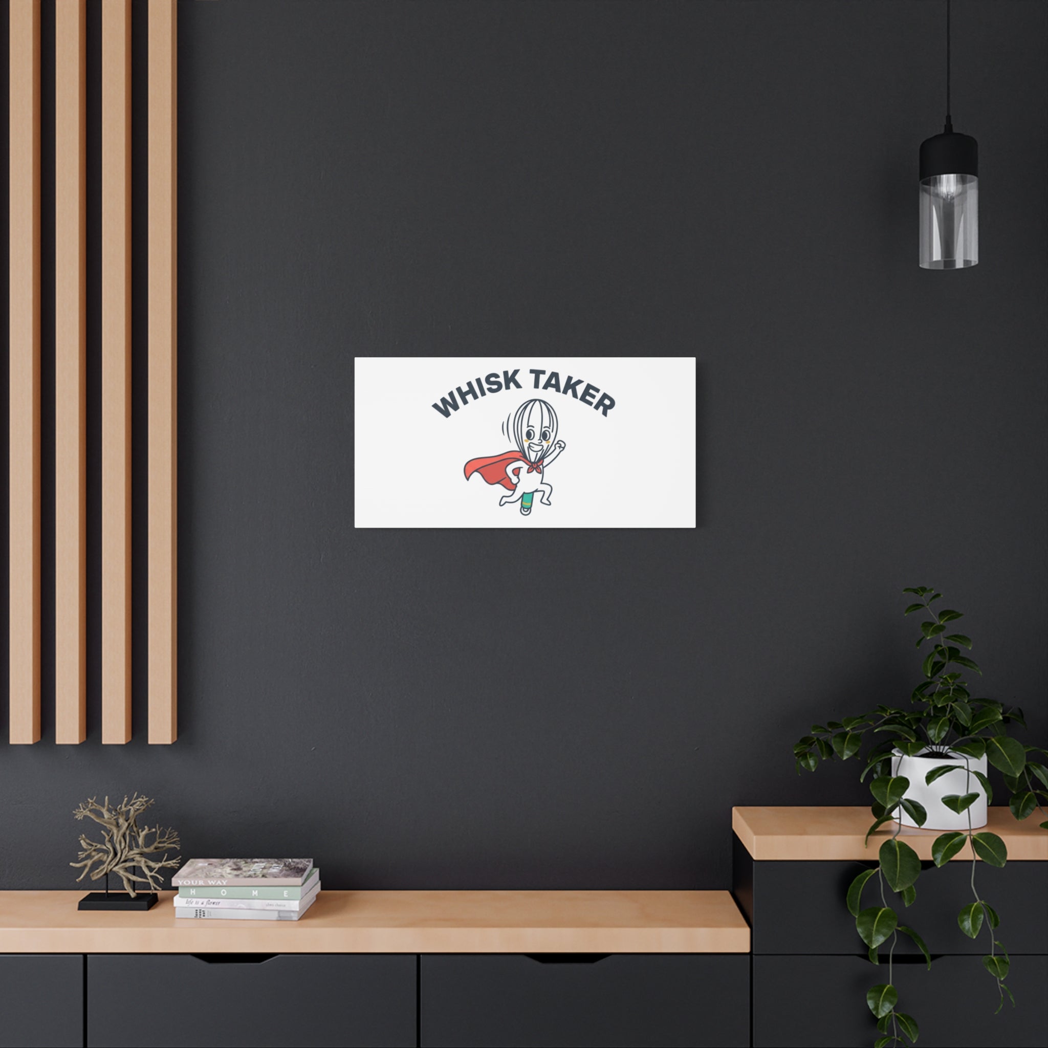 Whisk Taker Canvas, Stretched | Kitchen Pun Minimalism, cooking humor