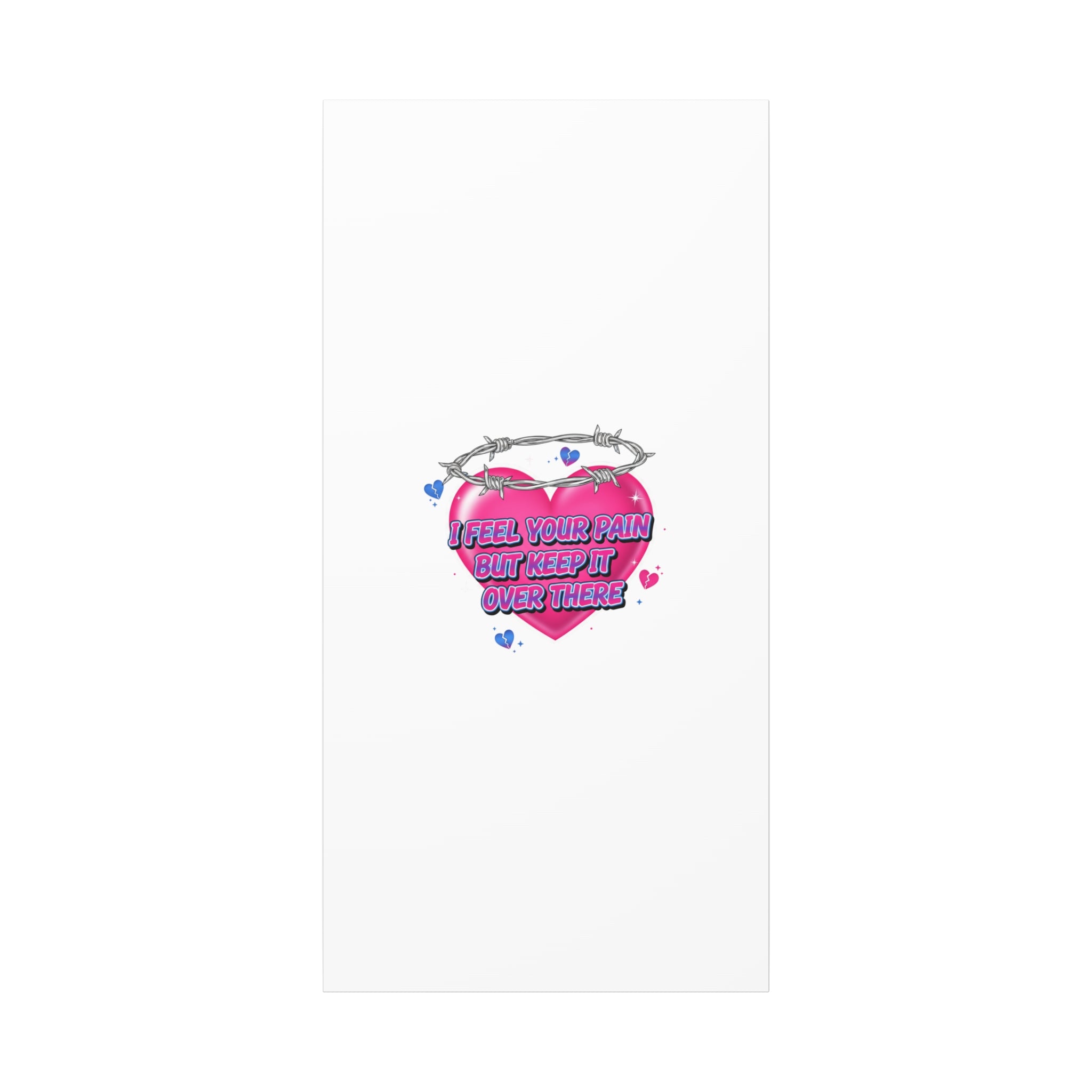 Snarky Neon Heart Airbrush Canvas | Softcore Hater, Y2K nostalgia