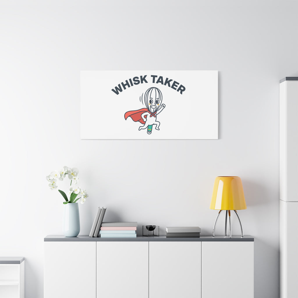 Whisk Taker Canvas, Stretched | Kitchen Pun Minimalism, cooking humor