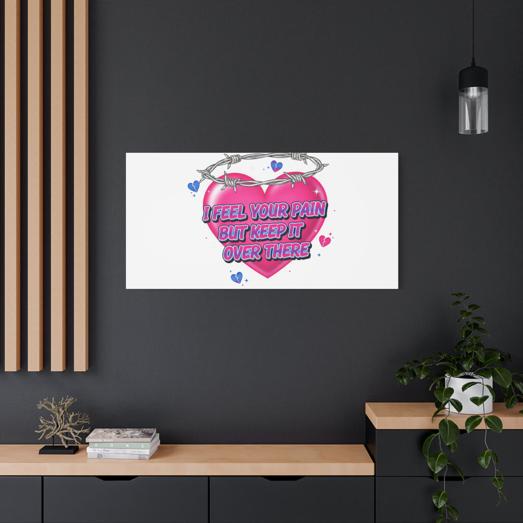 Snarky Neon Heart Airbrush Canvas | Softcore Hater, Y2K nostalgia