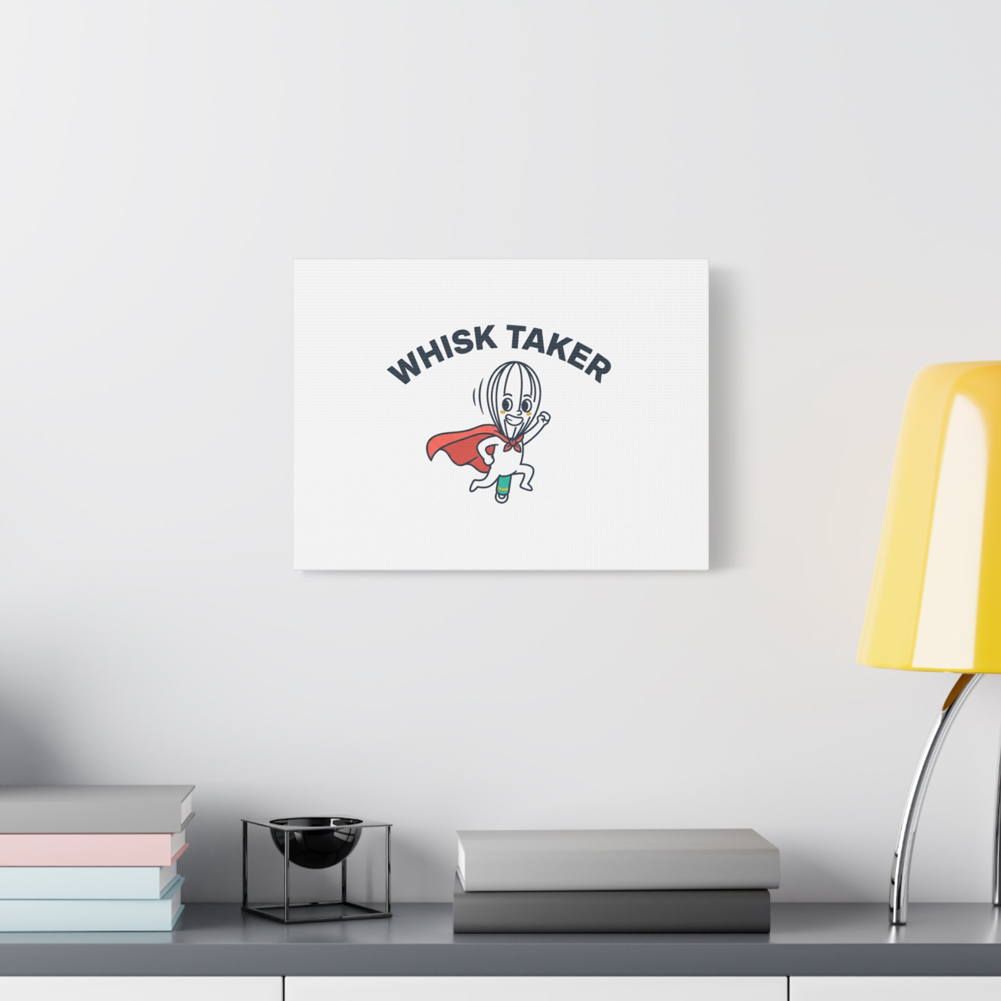 Whisk Taker Canvas, Stretched | Kitchen Pun Minimalism, cooking humor