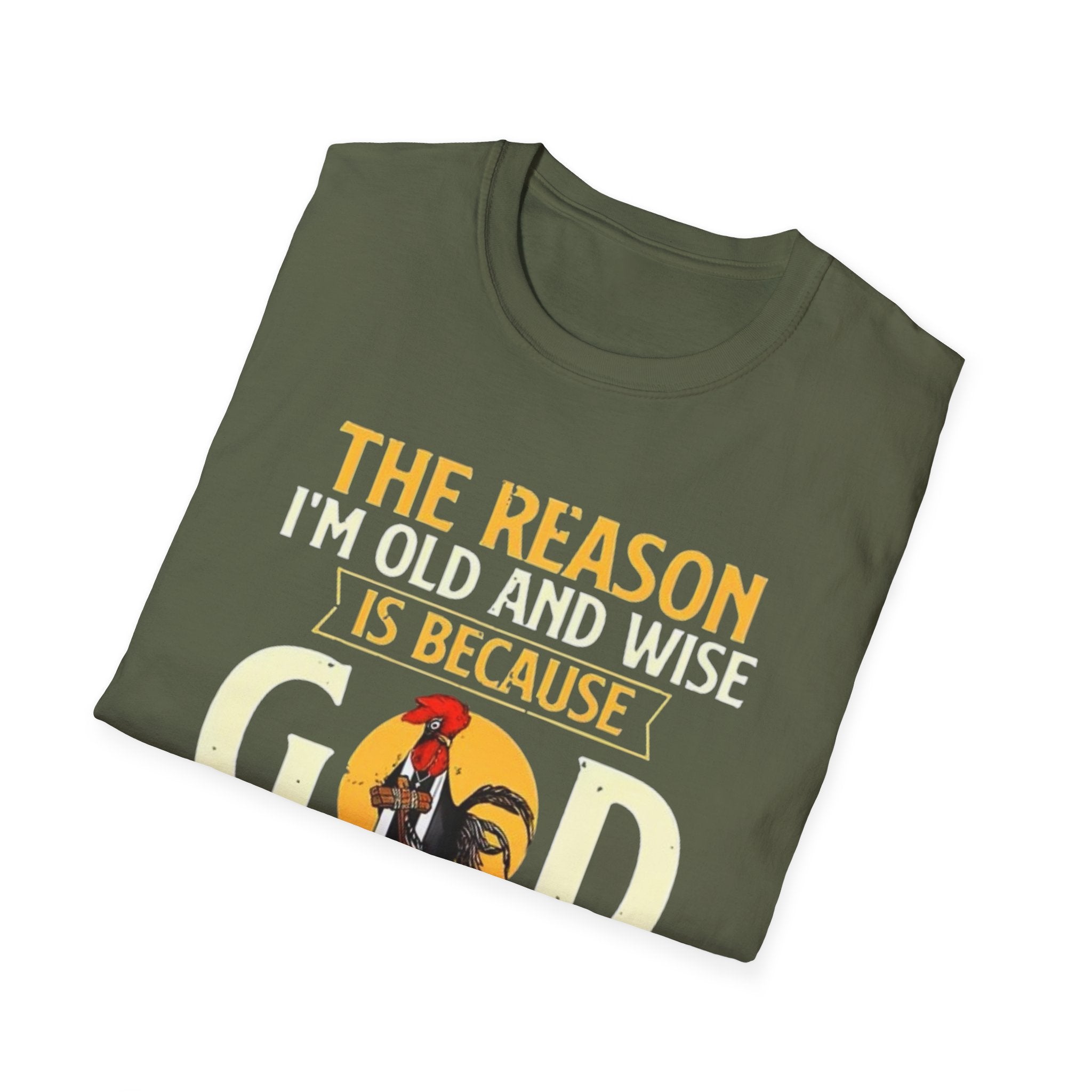 T-Shirt — "The Reason I’m Old and Wise Is Because God Protected Me When I Was Young and Stupid" Christian Faith Tee