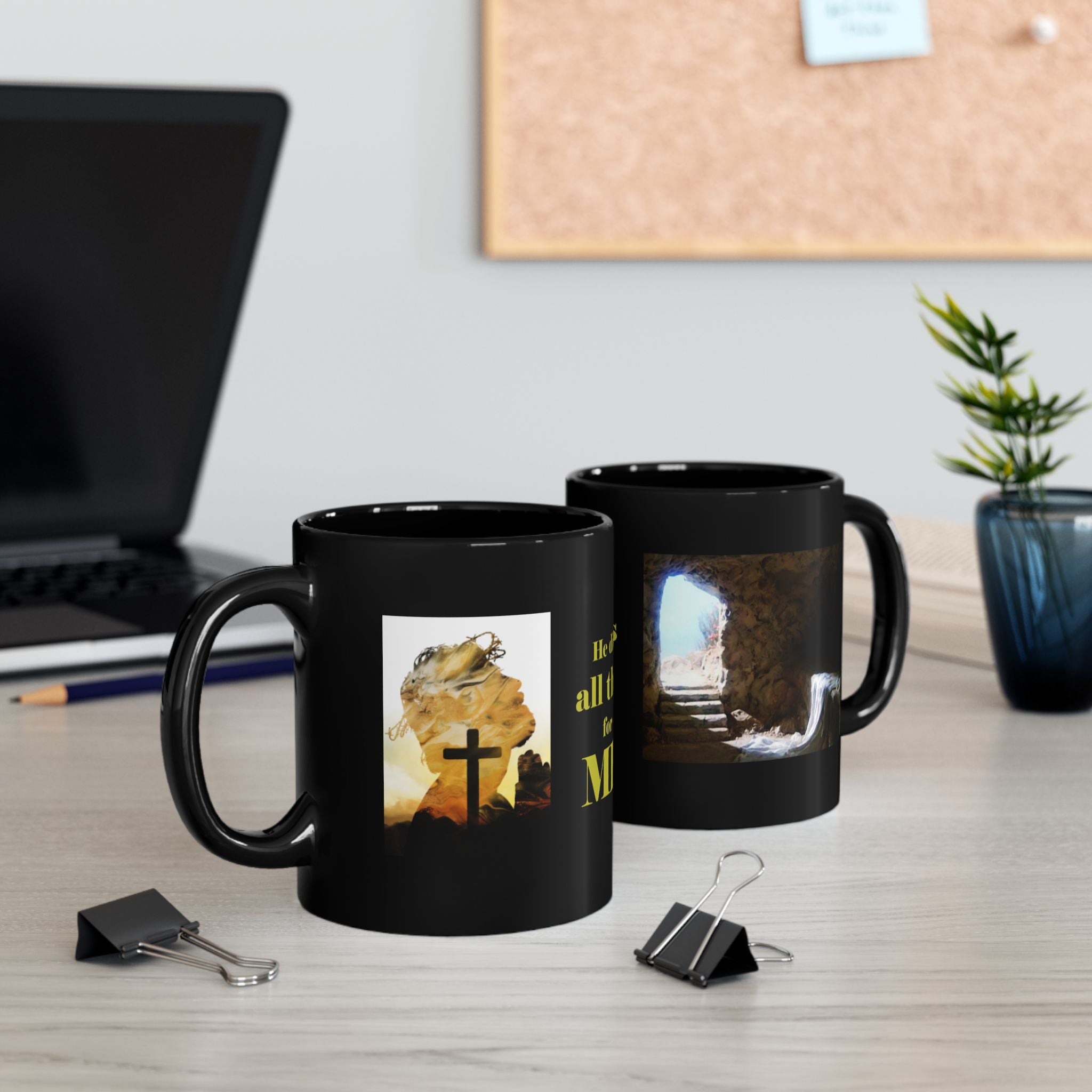 He Did All This for Me Black Mug — Resurrection Garden 11oz/15oz