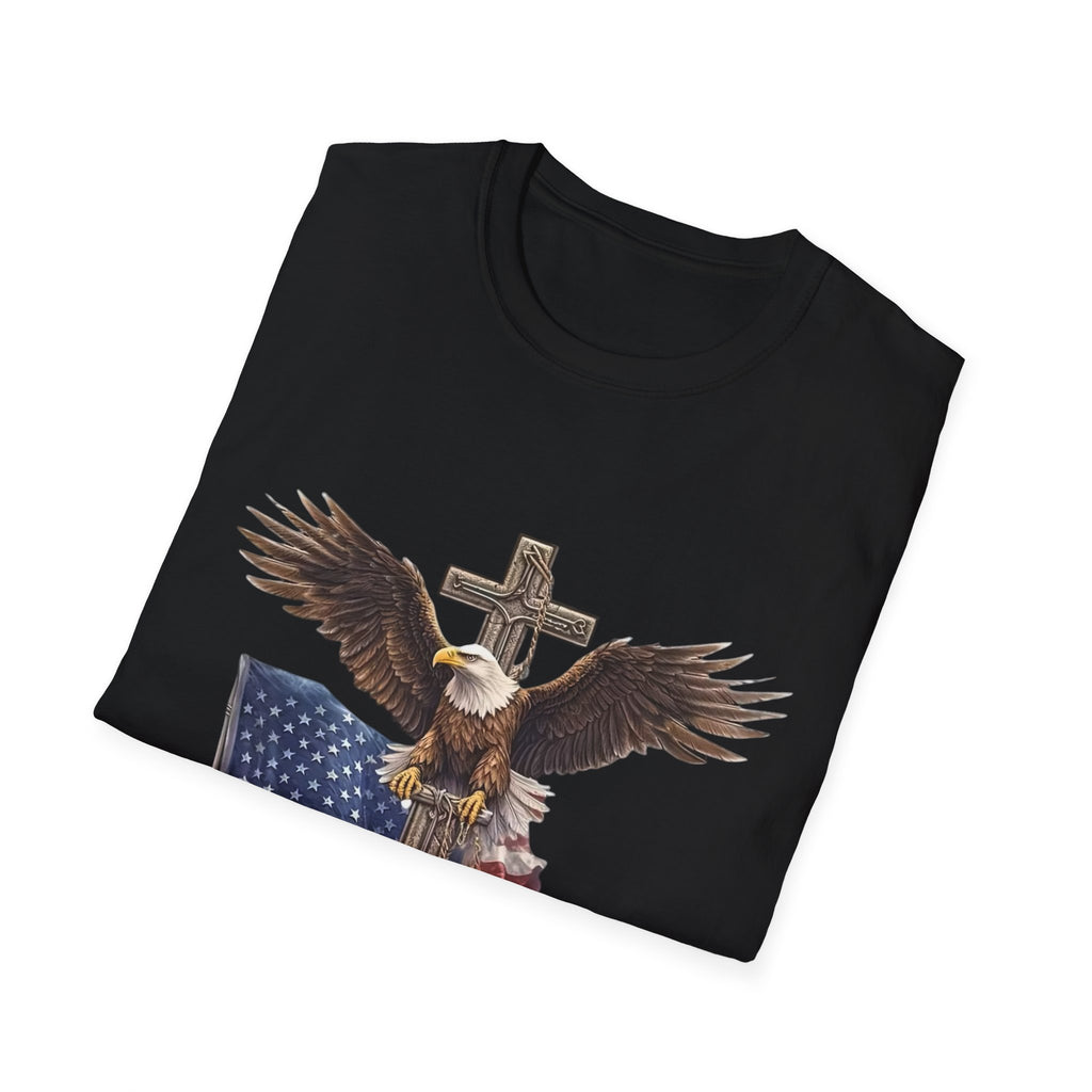 Patriotic Eagle Cross T-Shirt — American Flag Christian Tee