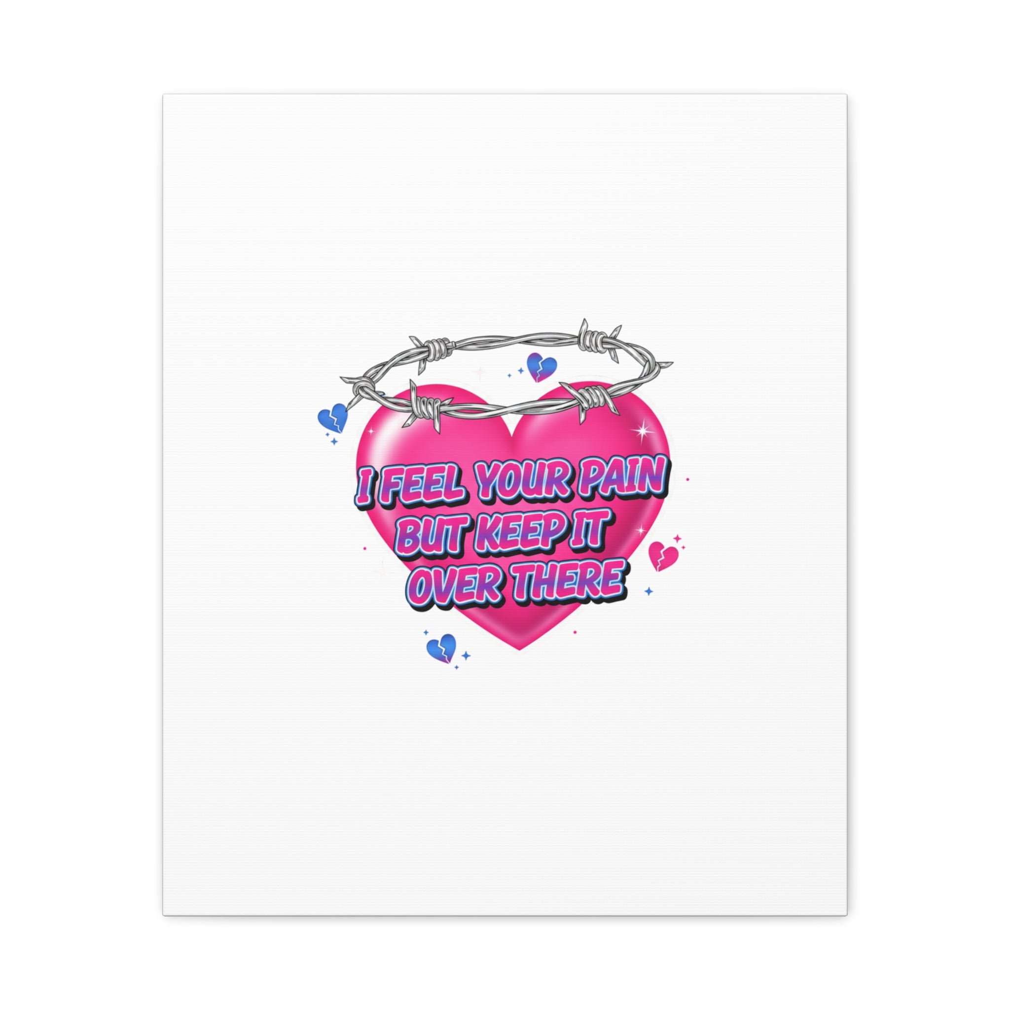 Snarky Neon Heart Airbrush Canvas | Softcore Hater, Y2K nostalgia