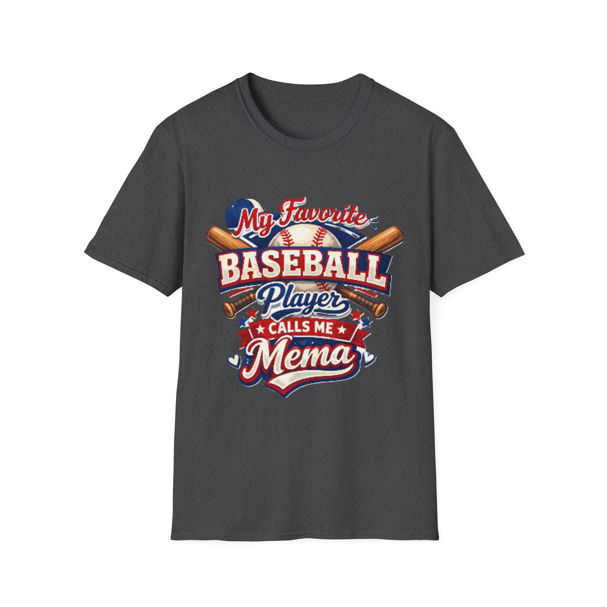 Baseball Mama T-Shirt — “My Favorite Baseball Player Calls Me Mama” Graphic Shirt