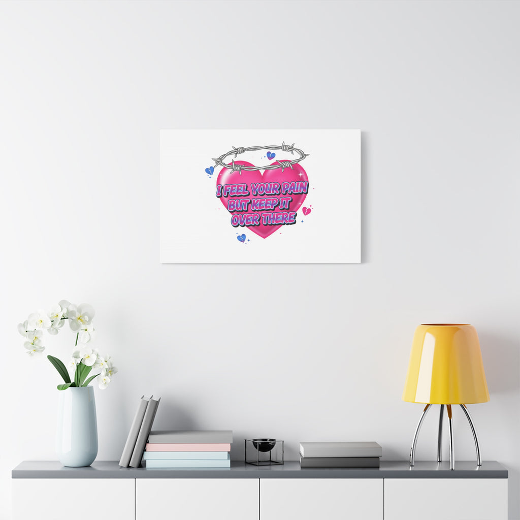 Snarky Neon Heart Airbrush Canvas | Softcore Hater, Y2K nostalgia