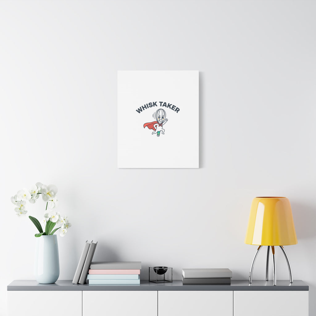 Whisk Taker Canvas, Stretched | Kitchen Pun Minimalism, cooking humor