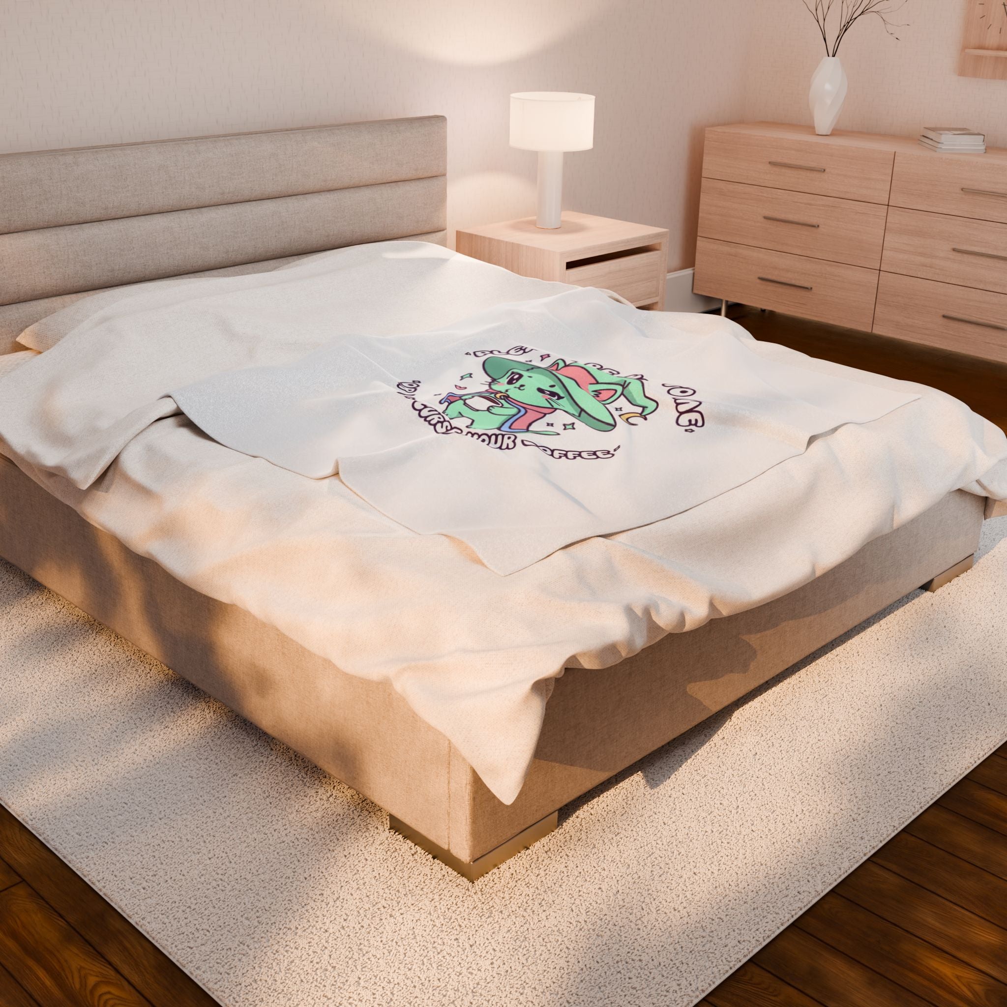 Please Be Nice To Me Plush Blanket | kawaii threat, pastel cute menacing