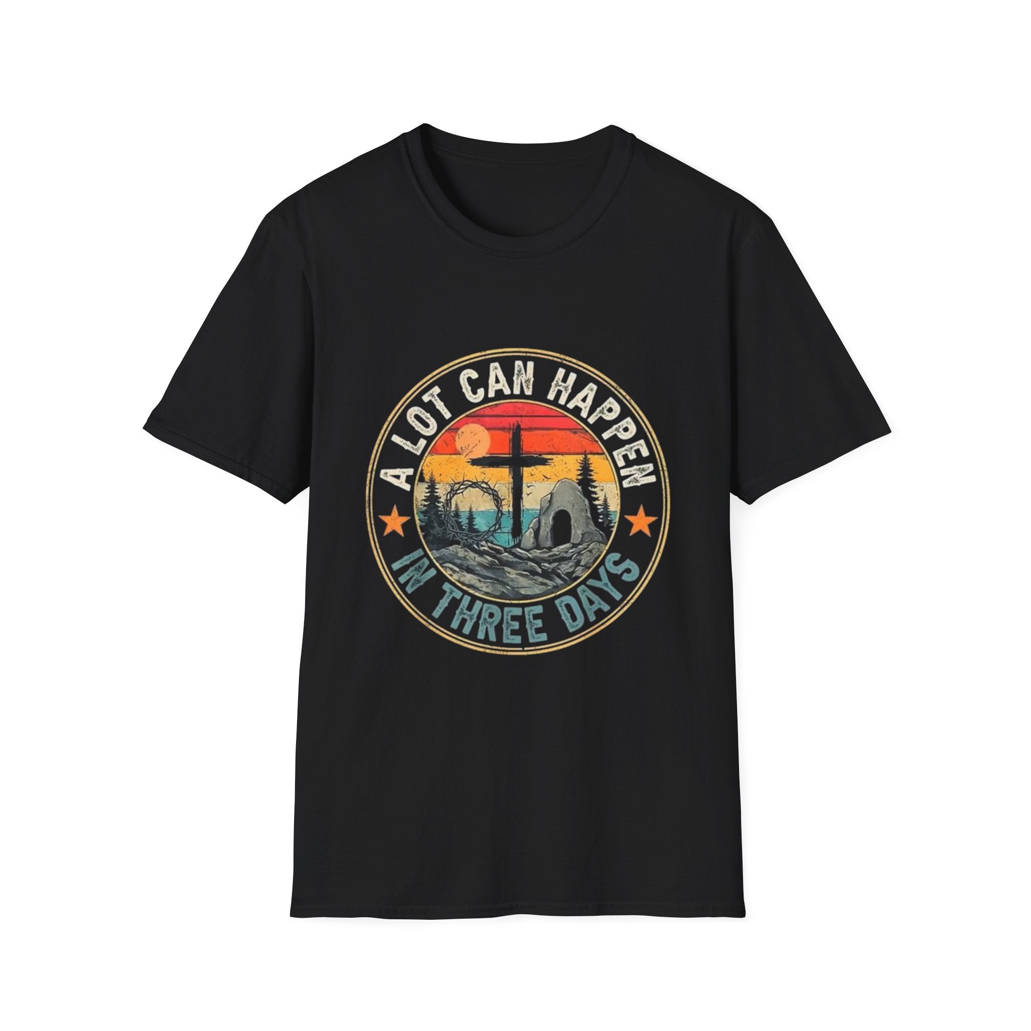 Christian T-Shirt — "A Lot Can Happen In Three Days" Vintage Resurrection Tee