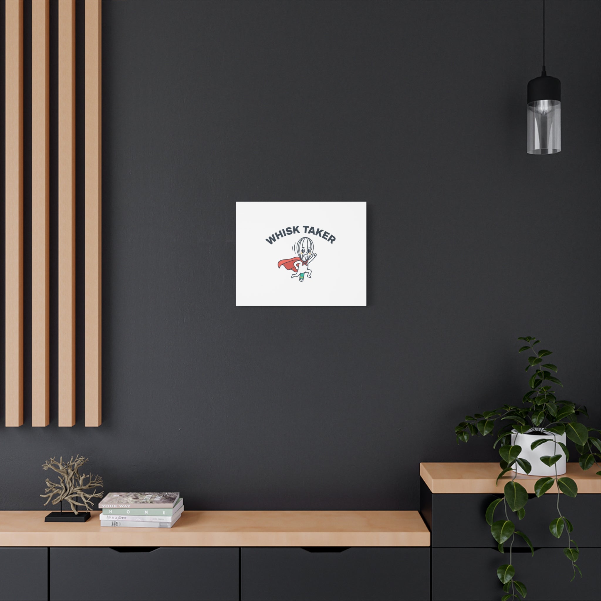 Whisk Taker Canvas, Stretched | Kitchen Pun Minimalism, cooking humor