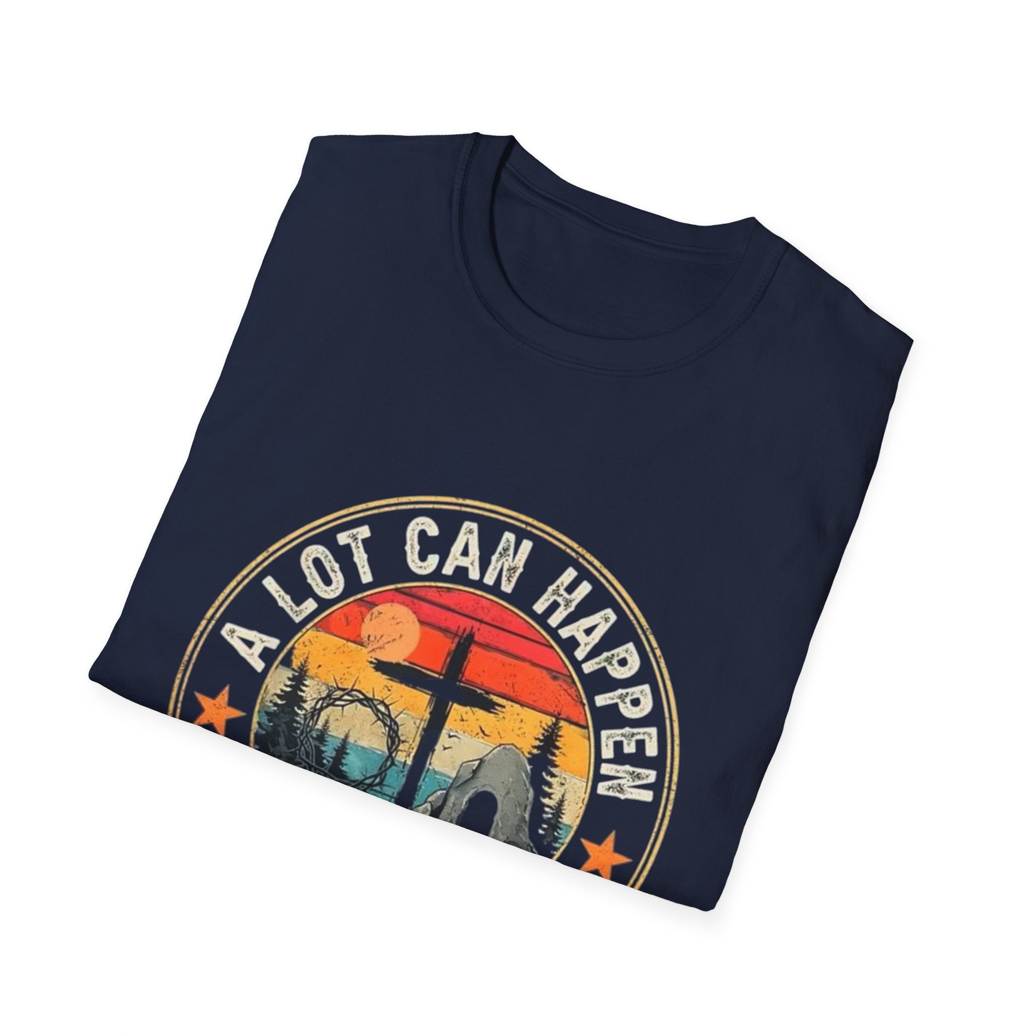 Christian T-Shirt — "A Lot Can Happen In Three Days" Vintage Resurrection Tee