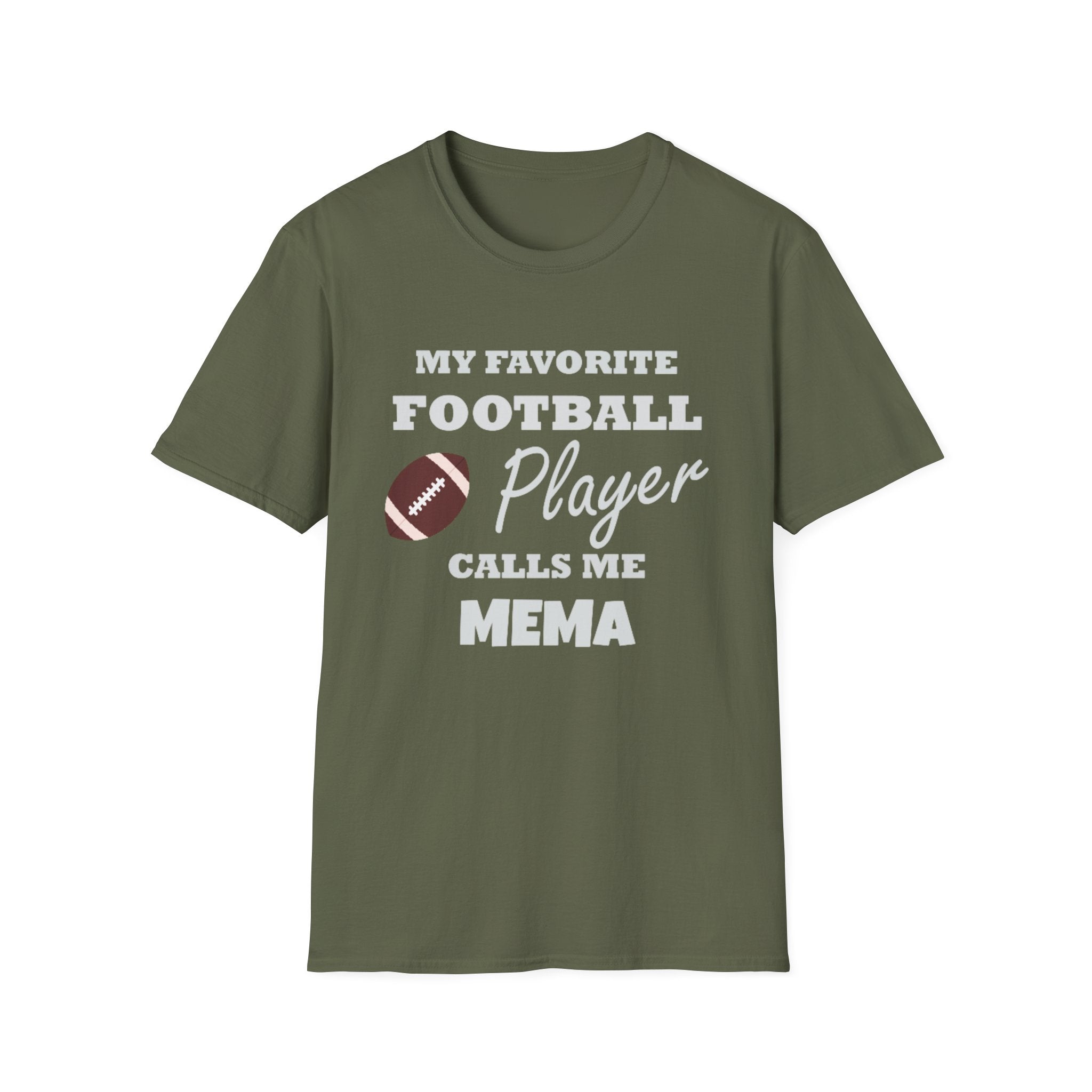My Favorite Football Player Calls Me Mema T-Shirt — Grandma Football Mom Gift