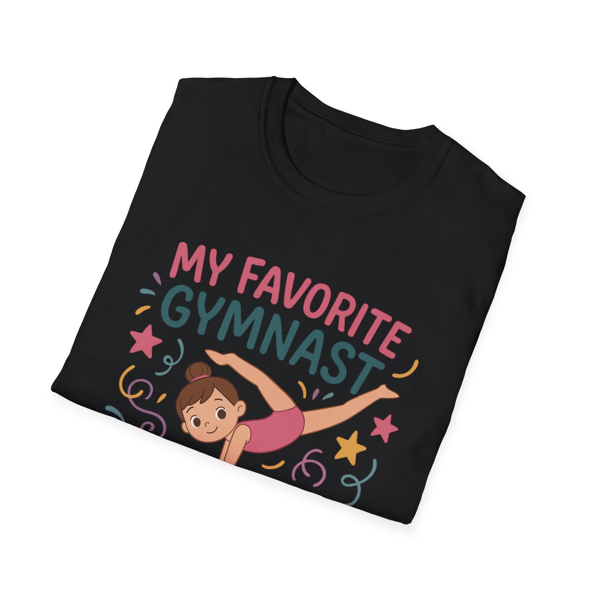 Gymnast Mom T‑Shirt — "My Favorite Gymnast Calls Me Mom" Cute Athletic Mom Tee