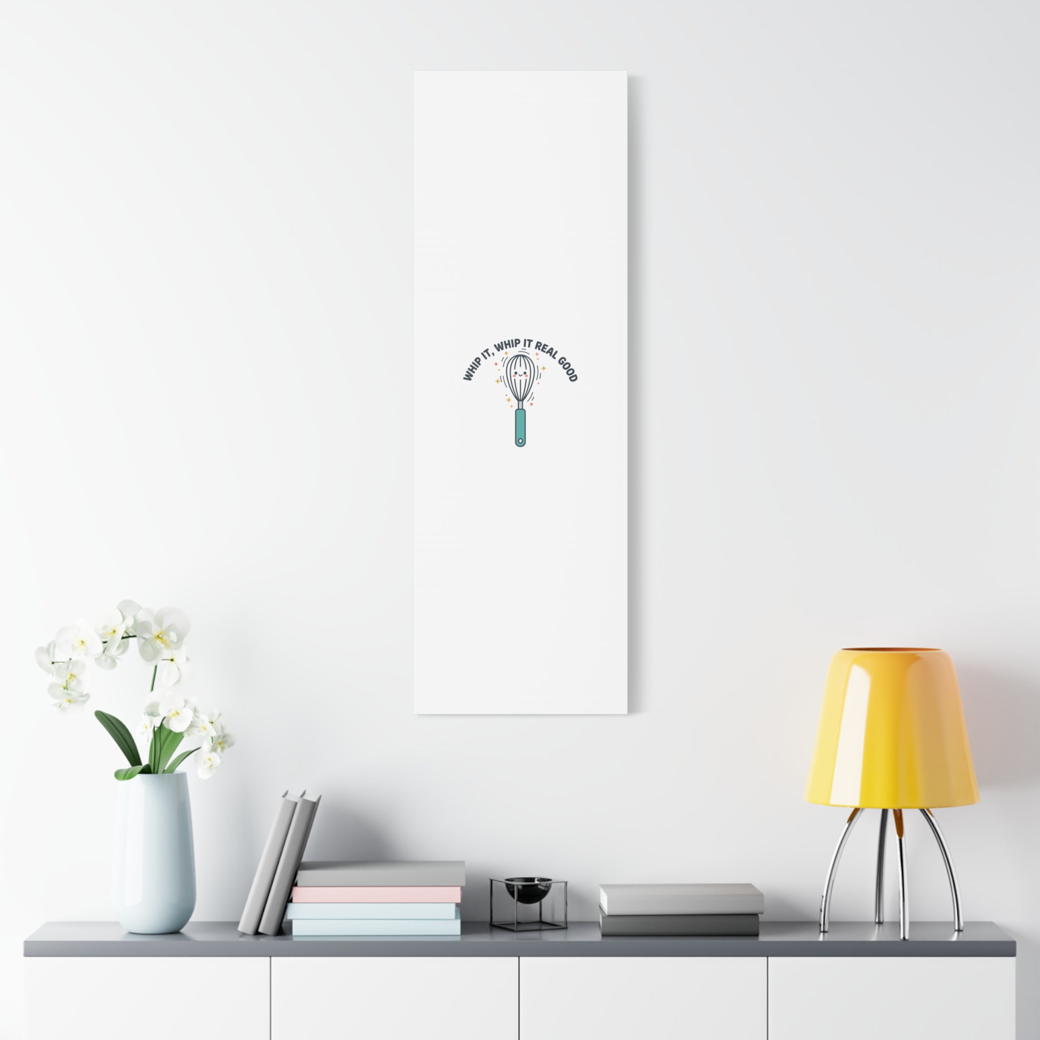 Whip It, Whip It Real Good Canvas | Kitchen Pun Minimalism, Cooking Humor