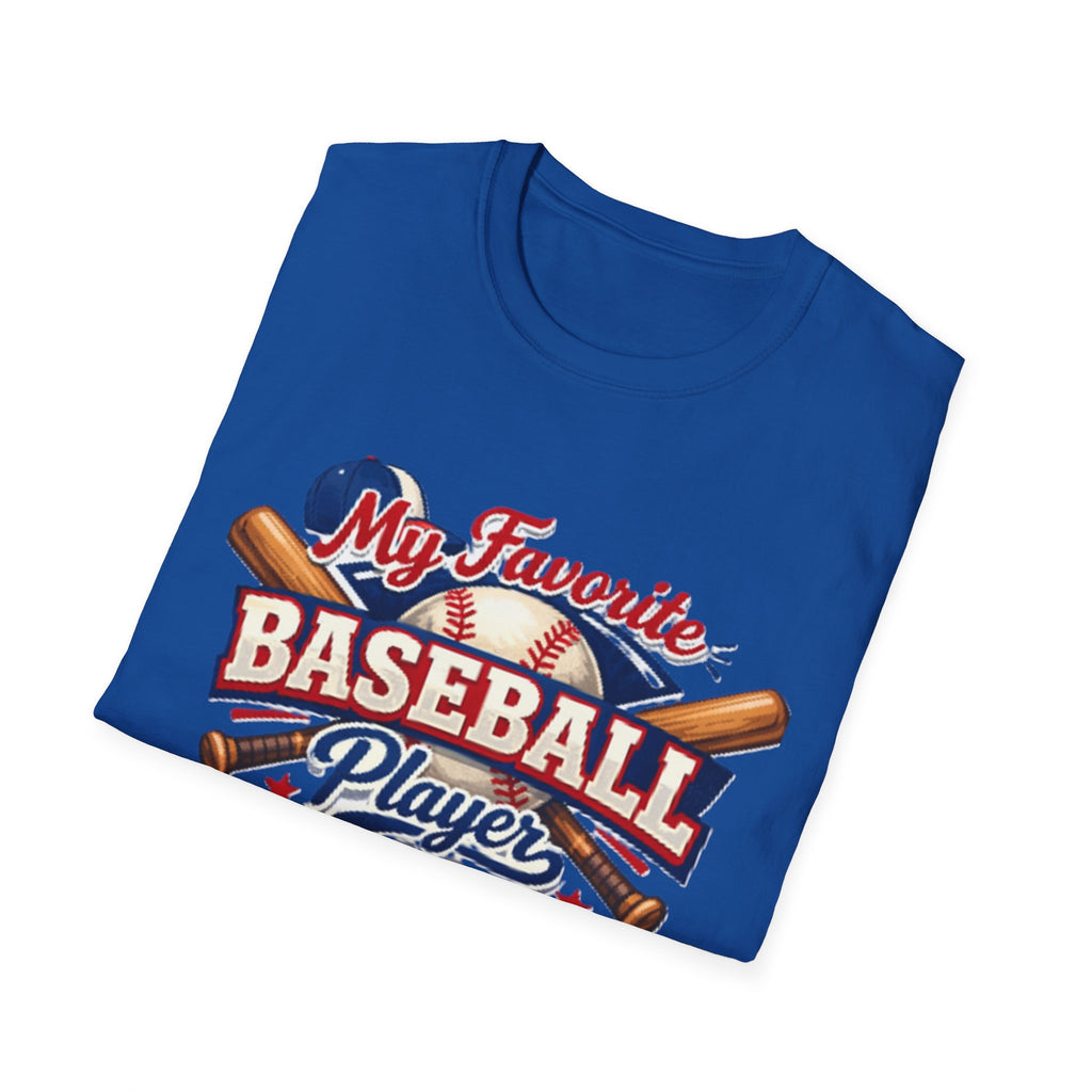 Baseball Mama T-Shirt — “My Favorite Baseball Player Calls Me Mama” Graphic Shirt