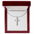 Artisan cross necklace with snake chain